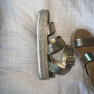 Gold platform sandals